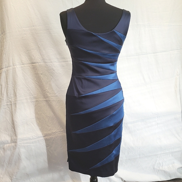JAX Blue two tone satin cocktail dress - Picture 8 of 10